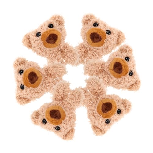 ibasenice 6 Stück Plüschtier DIY-Material Nettes Bären -Zeug DIY-dekore Niedlicher Bärenplüsch Zubehör Basteln Bärenschmuck Bekleidungsdekorationen Plüsch-Accessoire Nähzubehör Khaki von ibasenice