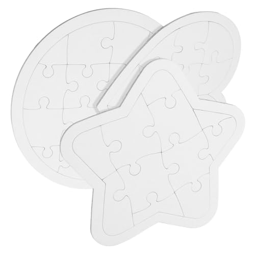 ibasenice 6 Stück Puzzle laubsäge rätsel laubsägen Set für zabawki stymulujące rozwój DIY-Rätsel leer individuelle Rätsel Papier Weiß von ibasenice