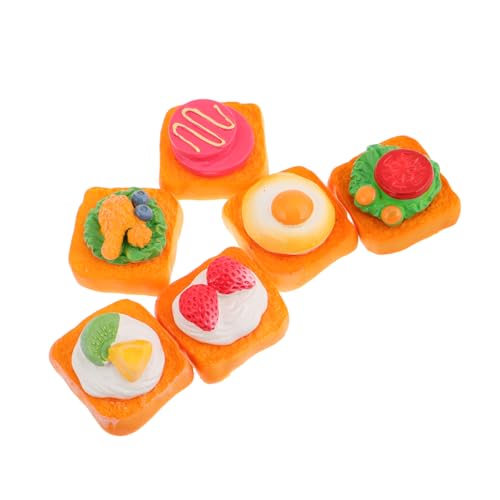 ibasenice 6 Stück Sandwich Modell Puppenhaus Lebensmittel Modell Dekorationen Miniatur Lebensmittel Künstlich Geformte Figuren Brot Modell Sandwich Shop Simuliertes Brot Brotharz von ibasenice