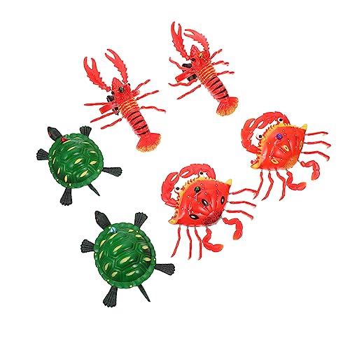 ibasenice Sicheres PVC-Tier-nachziehspielzeug-Set – 6-teilig – Hand-nachzieh-lauflernhilfe Für Kleinkinder – Lernspielzeug Mit Schildkröte Krabbe – Nachziehspielzeug Für Kinder von ibasenice