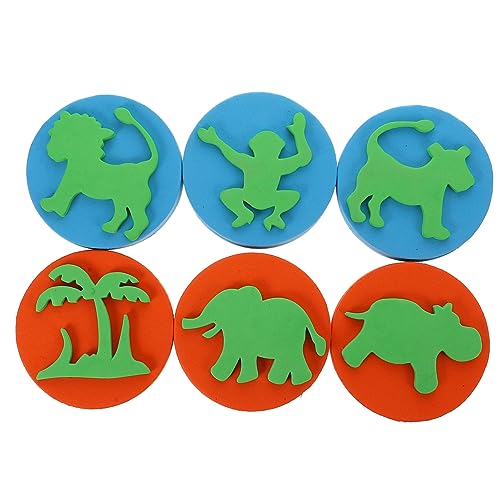 ibasenice 6 Stück Stempel Tragen Dinosaurier Kind Waschbar Prägung Malerei Pastell Schaum Briefmarken Malen Zeichnen Von Kunstwerkzeugen Instrumente Der Früherziehung Eva von ibasenice