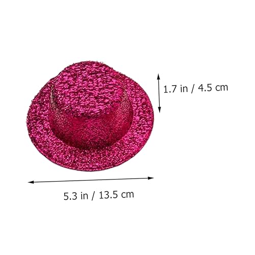 ibasenice 6 Stück Teiliges Bunte Mini Zylinderhüte mit Glitzereffekt Dekorative Kleine Puppenhüte für DIY Basteln Partyaccessoires Vielseitig Einsetzbar für Puppen und Zufällige Farbe von ibasenice