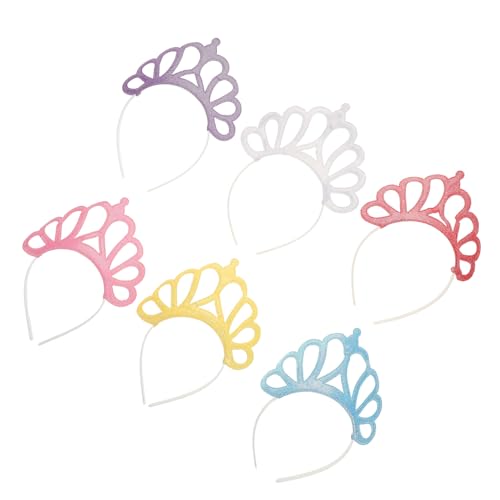 ibasenice 6 Stück Teiliges Geburtstags Kronen Stirnband für Mädchen Prinzessin Tiara Haaraccessoire Leichtes Elegantes Kopfschmuck für Kinderparty Fotografie und Alltag Festliches von ibasenice