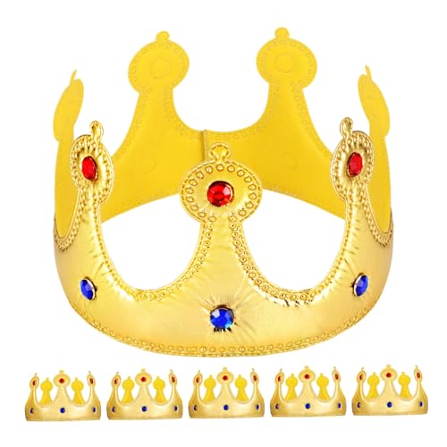 ibasenice 6 Stück Teiliges Goldene Königskronen Kindergeburtstag Partyhüte Angenehm Wiederverwendbar Bequeme Passform Leichte Geburtstagskronen für Junge Mädchen und Kleinkinder ibasenice 6 Stück Teiliges Goldene Königskronen Kindergeburtstag Partyhüte Angenehm Wiederverwendbar Bequeme Passform Leichte Geburtstagskronen für Junge Mädchen und Kleinkinder von ibasenice