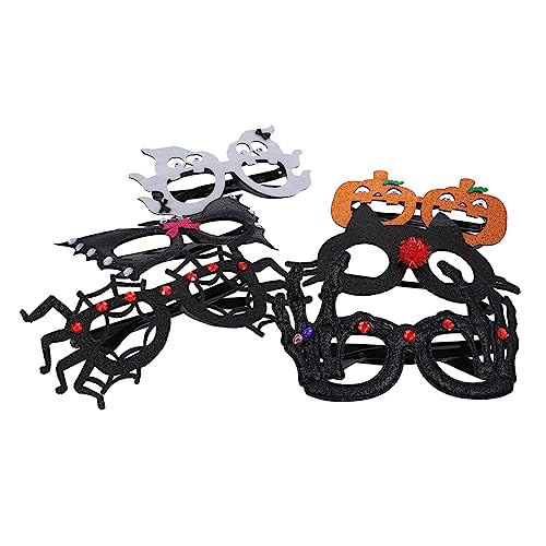 ibasenice 6 Stück Teiliges Halloween Party Brillen aus Filzstoff Leichte und Atmungsaktive Skull Spider Pumpkin Ghost Cat und Bat Designs Langlebig Umweltfreundlich für Kostüm und von ibasenice