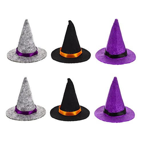 ibasenice 6 Stück Teiliges Hexenhüte für Weinflaschen Handgemachte Halloween Dekorationen für Festliche Anlässe und Kreative Tischgestaltung von ibasenice