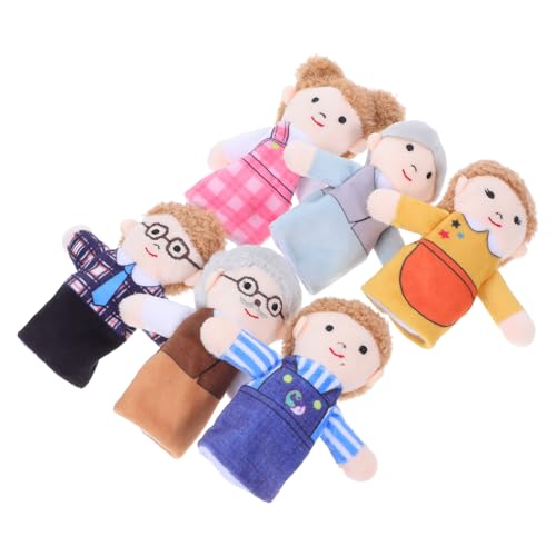 ibasenice 6 Stück Teiliges Kuschelige Familien Fingerpuppen aus Plüsch für Kreative Erzählspiele und Interaktives Lernen Weiche Handpuppen für Eltern Junge Mädchen Spiele und von ibasenice