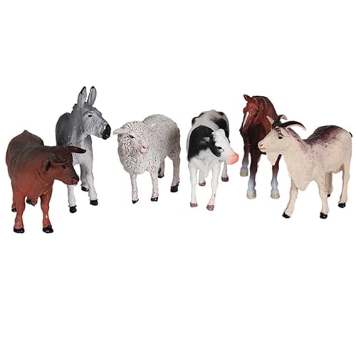 ibasenice 6 Stück Teiliges Mini Wald und Bauernhof Tierfiguren Set aus Kunststoff Realistische Tierspielzeuge Farb und Vorstellungsvermögen Pädagogisches Lernspielzeug für Jungen und von ibasenice