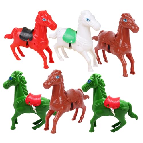 ibasenice 6 Stück Teiliges Pferde Wind Up für Lustige Kreative Spielfiguren in Zufälligen Farben Wiederverwendbar Fördert Hand Auge Koordination als Geburtstags Mitgebsel Zufällige Farbe von ibasenice