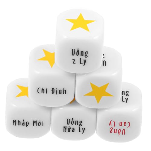 ibasenice Partywürfel 6 Stück Trinkspiel Würfel Vietnam Trinkordnung Acryl Würfelspiele Für Erwachsene von ibasenice