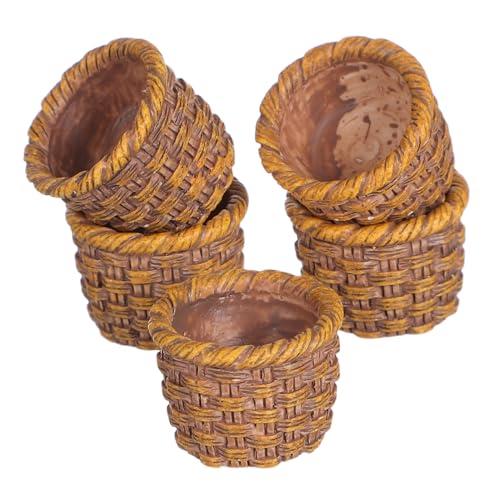 ibasenice 6 Stück Weidenkorb aus Resin Basket für Puppenhaus Deko Kleine Körbe für Mikro Landschaften für DIY Projekte und Kreative Gestaltung ibasenice 6 Stück Weidenkorb aus Resin Basket für Puppenhaus Deko Kleine Körbe für Mikro Landschaften für DIY Projekte und Kreative Gestaltung von ibasenice