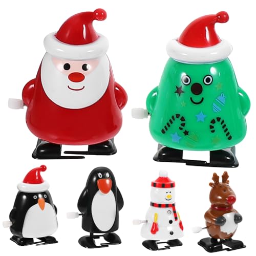 ibasenice 6 Stück Weihnachtsmann Aufzieh Und Laufspielzeug Aufklapp Lametta Weihnachtsbaum Weihnachtsstrumpf Weihnachts Aufziehspielzeug Aufziehspielzeug Für von ibasenice