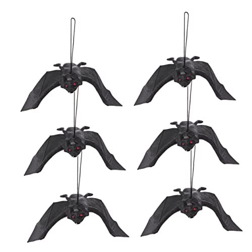 ibasenice 6 Stück künstliche Fledermaus Halloween-Requisiten Fledermäuse Halloween fensterdeko Halloween Scherzartikel Halloween-Fledermaus- Halloween knifflige Requisiten Black von ibasenice