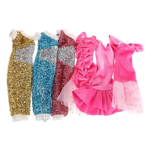 ibasenice Puppenpartykleid Pailletten-prinzessinnenkostüm Abendgarderobe Rock Kleidung von ibasenice