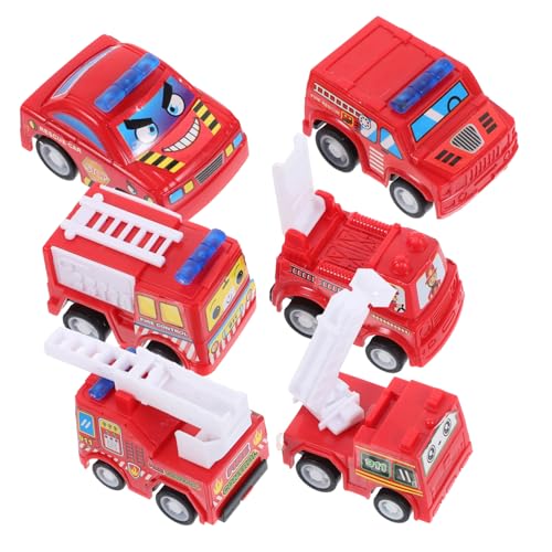 ibasenice Batteriebetriebene Mini-technikfahrzeuge 6er-Pack Rückziehauto-Spielzeug Für Kinder Trägheitsautomodelle Feuerwehrauto Lernspielzeug von ibasenice