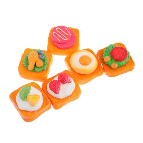 ibasenice Spielzeug-Lebensmittel – 6 Miniatur-Sandwich-Modelle Mini- Aus Künstlichem Gemüse Lebensmittelfigur Aus Kunstharz Spielzeugbrot Robuste Bauweise von ibasenice