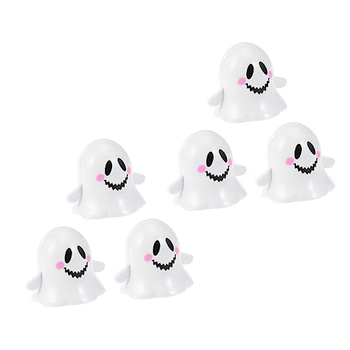 ibasenice 6-Teiliges Set Frühlingskürbis Halloween-Uhrwerk Geister Halloween Halloween Toys osterspielzeuge Halloween- -Requisiten Springendes PVC-Kunststoff Weiß von ibasenice