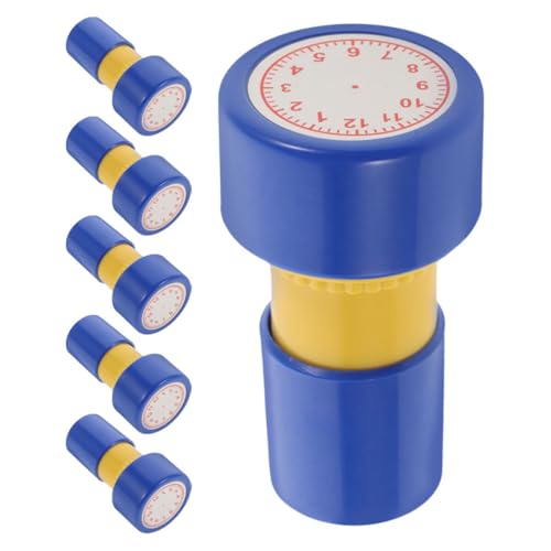 ibasenice 6-teiliges Lernstempel-Set Für Kinder, Selbstfärbende Zeitanzeige, Pädagogische Stempel Für Schüler Und Lehrer, Zeiterkennungszubehör von ibasenice
