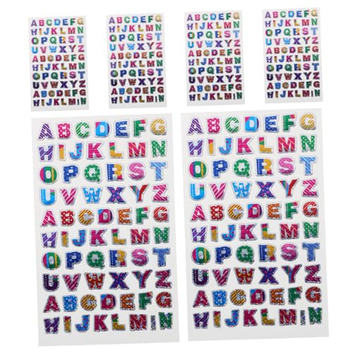 ibasenice 60 Blatt Bunte Buchstabenaufkleber, Glitzernde Alphabet-Aufkleber Für Kindergartenkinder, Zur Buchdekoration, Pädagogischen Aktivitäten, Lustigem Basteln von ibasenice