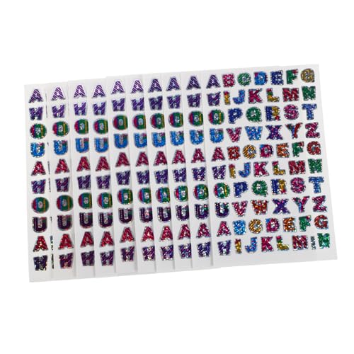 ibasenice 60 Blatt Glitzerbuchstaben Aufkleber für Selbstklebende Alphabet Sticker für Kreative Bastelprojekte Schulmaterial und Dekoration Lernhilfe für Kindergarten von ibasenice