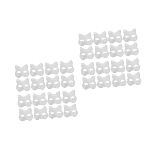 ibasenice 60 Stck Teiliges DIY Katzenmasken aus Papier mit Elastischem Band Leicht Bemalbar für Fasching Kunstunterricht Maskerade Kindergeburtstag und Karnevalsspiele von ibasenice
