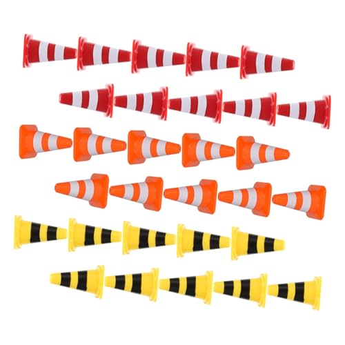 ibasenice 60 Stück Teiliges Mini-verkehrszeichen Spielset Verkehrszeichen Lernspielzeug mit Roten Gelben und Orangen Kegeln für Rollenspiel und Verkehrssimulation Drinnen und Draußen von ibasenice