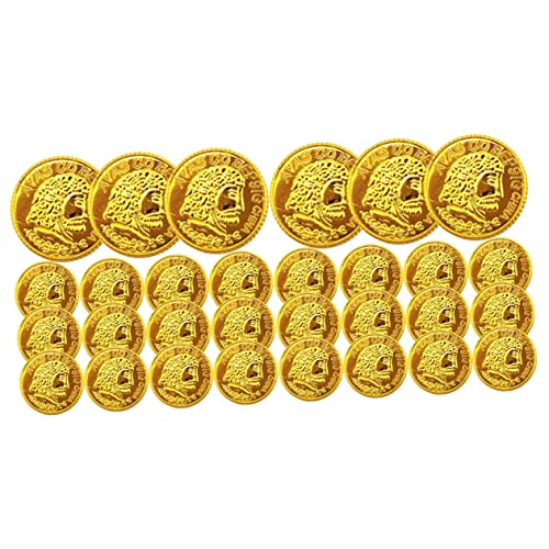 ibasenice 600 STK Spielzeugmünzen aus Kunststoff Schatz Tauchspielzeug Kinderspielzeug Spielzeuge Schokoladenmünzen Piratenmünzen Piraten-Party-Ornament Brettspiel Gold Juwel Dekorationen von ibasenice