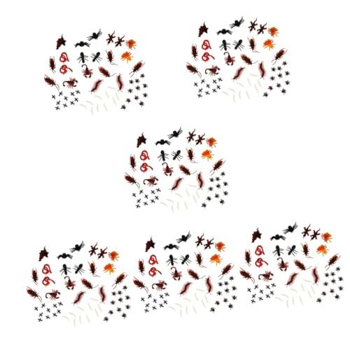 ibasenice 600 STK Simuliertes Insektenspielzeug Emulationswurm Halloween-Simulation Halloween Gruseliges Tier Schaf-Ornament Hochstuhl-Banner Streich-Requisite Sanft PVC Falsche Spinne von ibasenice