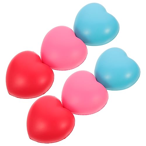 ibasenice 6Pcs Herz-Stress-Ball für kinderspielzeug Stressabbau spielsachen Fun Toy Party entspannende Spielsachen Stressbälle Masse Squeeze-Herz- Pu von ibasenice