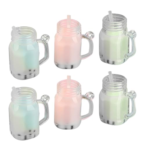 ibasenice Getränke Miniatur für Puppenhaus 6 Stücke Miniatur Lebensmittel Requisiten Tee Tasse Stroh ibasenice Getränke Miniatur für Puppenhaus 6 Stücke Miniatur Lebensmittel Requisiten Tee Tasse Stroh von ibasenice