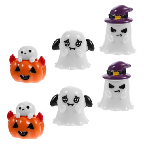 ibasenice 6St Dekoration fangen Halloween-Kissen Puppenhauszubehör Halloween-Aufkleber Halloween-Miniatur-Landschaftsverzierungen Mini-Geisterornament Mikrolandschaftsdekor Wohnkultur Harz von ibasenice