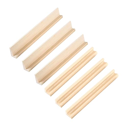 ibasenice 6St Domino-Stand Desktop-Domino-Basen Dominoständer Deck Dynamo Planke briefhalter kartenständer Buchstaben-Anzeigeständer Domino-Ständer Domino Halter selber Machen Holz Beige von ibasenice