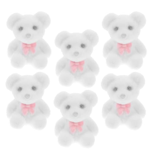 ibasenice 6 Stücke Mini Bären Dekorationen Plüsch Beflockte Tiere Für Handwerk Event Decor Baby Dusche Hochzeit Party Favor von ibasenice