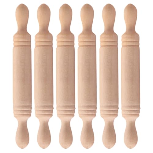 ibasenice 6St Mini Nudel Holz für kinderspielzeug Kid Toys kinderknallzeug puppenhauszubehör Nudelholz aus Holz Nudelholz Handwerk Simulationsrollstock kleines Nudelholz von ibasenice