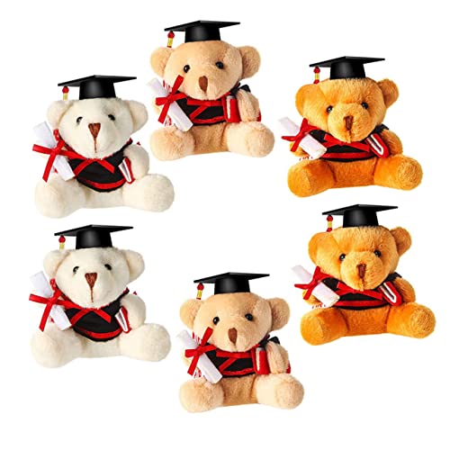 ibasenice 6St Plüsch-Abschlussbär Kleiner Bär Schlüsselanhänger Bärenpuppe Flauschiger Schlüsselanhänger tierischer Plüsch-Schlüsselanhänger plüschbär Schlüsselschmuck Schlüsselhalter tragen von ibasenice
