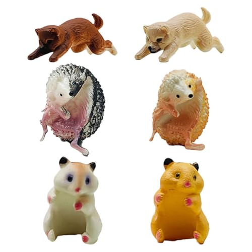 ibasenice 6St Puppe mit Tiertassenrand Hamsterpuppe Becherrandmarker einzigartiges Tassendekor kleine Tierverzierung PVC von ibasenice