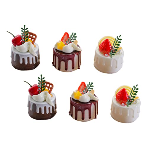 ibasenice 6st Künstliches Dessertspielzeug Gefälschte Kuchendekoration Kuchenmodelle Anzeigen Realistisches Kuchenmodell Küchendisplay Ornament Runder Plätzchenkuchen Pu Miniatur Pappbecher von ibasenice