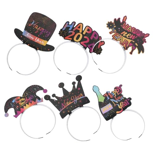 ibasenice 6St spaß haarband hairbands headscarf haarreife Jahresfeier Frühlingsfest-Stirnbänder Kopfbedeckungen für Weihnachtsfeiern Haarnadel Party-Haarschmuck Haarschmuck für Party Papier von ibasenice