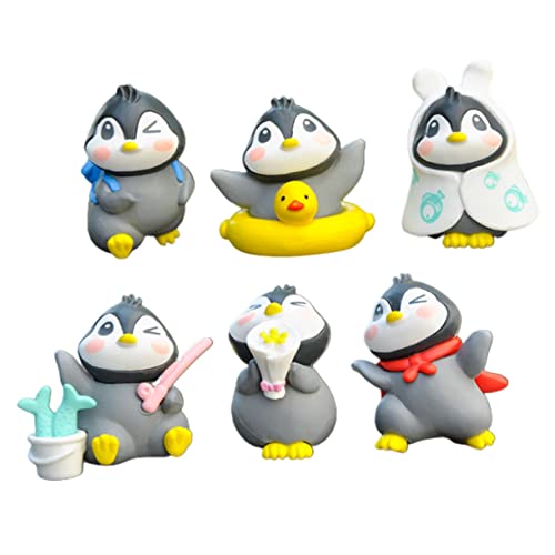 ibasenice 6Stücke Pinguin Figuren Niedliche Mikropinguin Dekoration für Kinderzimmer Tischdekoration und DIY Projekte Langlebig und Praktisch für Endlosen Spielspaß von ibasenice
