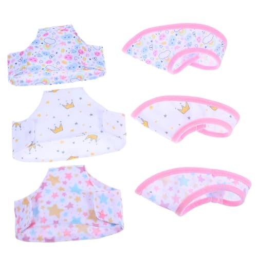 ibasenice 6Stücke Teiliges Puppenunterwäsche Set für Mädchenpuppen Verstellbares Design mit Niedlichen Drucken für Fantasievolles und Leicht zu Reinigen von ibasenice