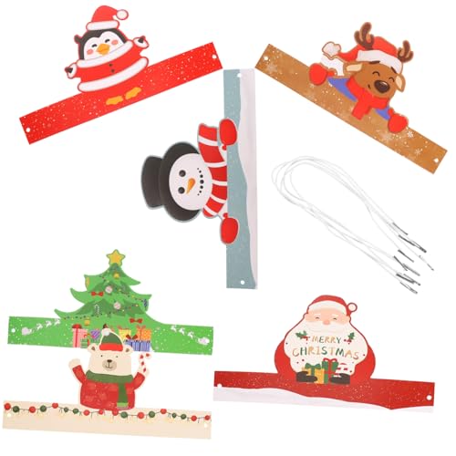 ibasenice 6st Kostüm Hüte Mini-weihnachtsmütze Weihnachtskostüm Zubehör Rollenspiel-hüte Weihnachtsstirnbänder Weihnachtsbaum-stirnband Kopfbedeckung Weihnachts-lesezeichen Papier von ibasenice