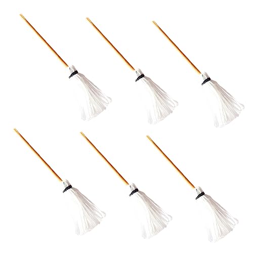 ibasenice 6st Mini-mopp Besen Miniatur Puppenhausmöbel Modell Winzig Miniaturen Heimdekoration Bausatz Mini Möbel Miniaturmöbel Heu Puppenträger Ballen Mini- Weiß Muhe von ibasenice