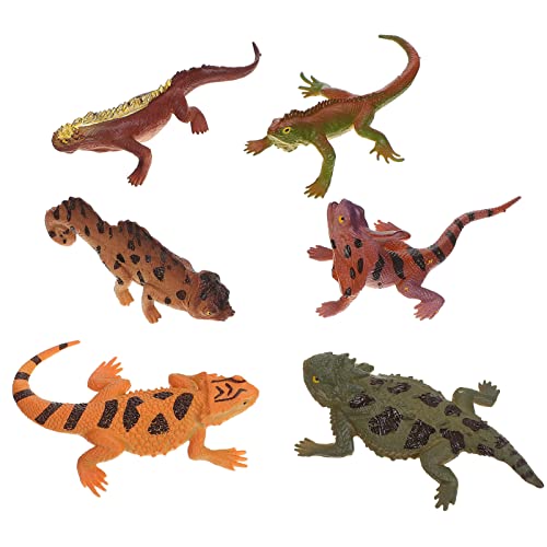 ibasenice 6st Tiersimulationsmodell Dschungel Eidechsenmodell Wild Schlange Kindereidechsenspielzeug Tiere Aquarium Dekoration in Eidechsenform Realistische PVC von ibasenice