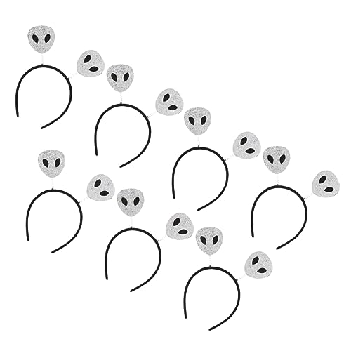 ibasenice 7 Stück Alien-kopfschmuck Halloween-accessoires Halloween Stirnband Ausländer Gefühlt Halloween-kopfschmuck Kopfbedeckung Stirnbänder Paillette Filzstoff Black von ibasenice