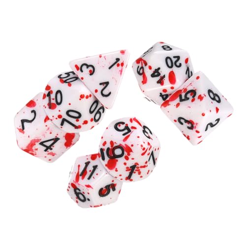 ibasenice 7 Stück Blut Würfel Halloween Party Halloween Party dice Festival dice Halloween-Party-Requisiten Halloween-Spiele polyedrische Partywürfel Halloween-Tischwürfel Acryl von ibasenice