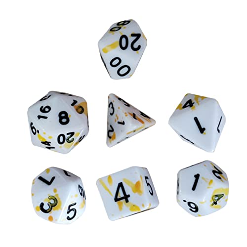 ibasenice 7 Stück Brettspiel Würfel brettspiel zubehör Party zubehör partyzubehör dice Set spielwürfel realistische Blutwürfel lustige Würfelspiel-Requisiten Blutspritzerwürfel Acryl Yellow von ibasenice