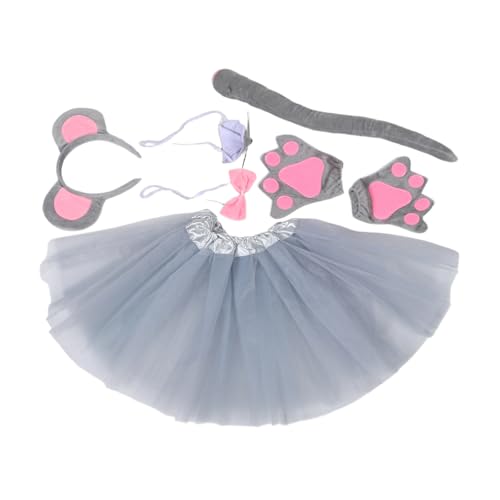 ibasenice 7 Stück Verkleidungsset Für Tutu Maustierohren Mausohren Stirnband Grau Mäusekostüm -Cosplay -kostüm Mausohren Für Kostüm -Haarband Plastik von ibasenice