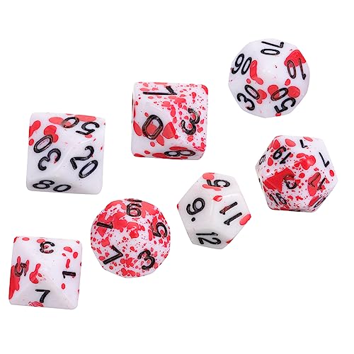 ibasenice 7 Stück Würfel Spiel-Requisiten Partyzubehör Acryl Rot von ibasenice