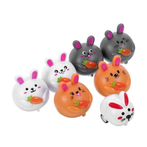 ibasenice 7 Stücke Ostern Hase Karotte Zurückziehen Auto Cartoon Auto Reibung Angetrieben Fahrzeug Ostern Korb Füllstoffe Kaninchen Auto von ibasenice
