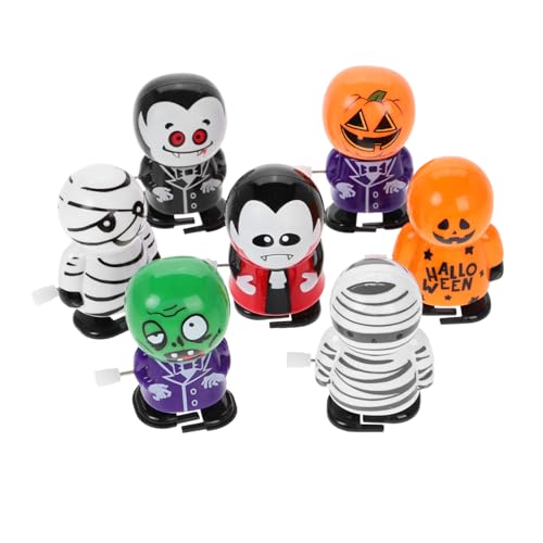 ibasenice 7 Teiliges Halloween Aufziehspielzeug Set Monster Gruseliges Horror Aufblasbarer Hüpfroboter Walker Trick Action Halloween Aufziehspielzeug Gefälschtes von ibasenice